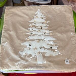 Pottery Barn Sherpa Velvet Tree Pillow Cover BNWT 20” x 20”